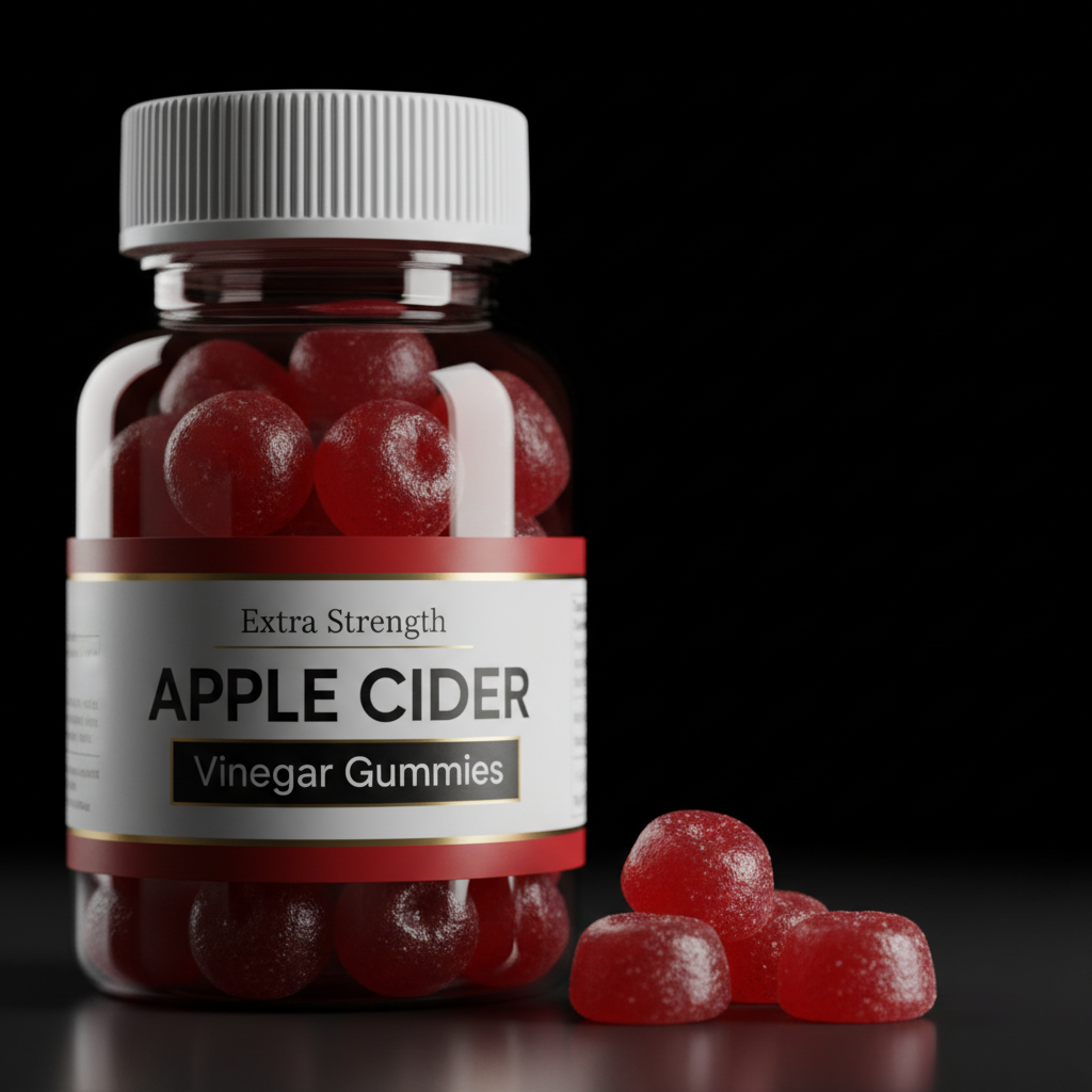 Apple Cider Vinegar Gummies close-up premium packaging detail