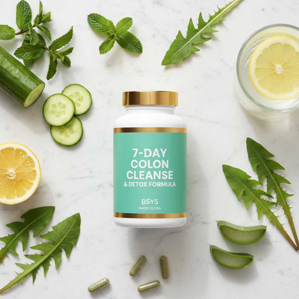 BSYS 7-Day Colon Cleanse with natural herbs and detox ingredients
