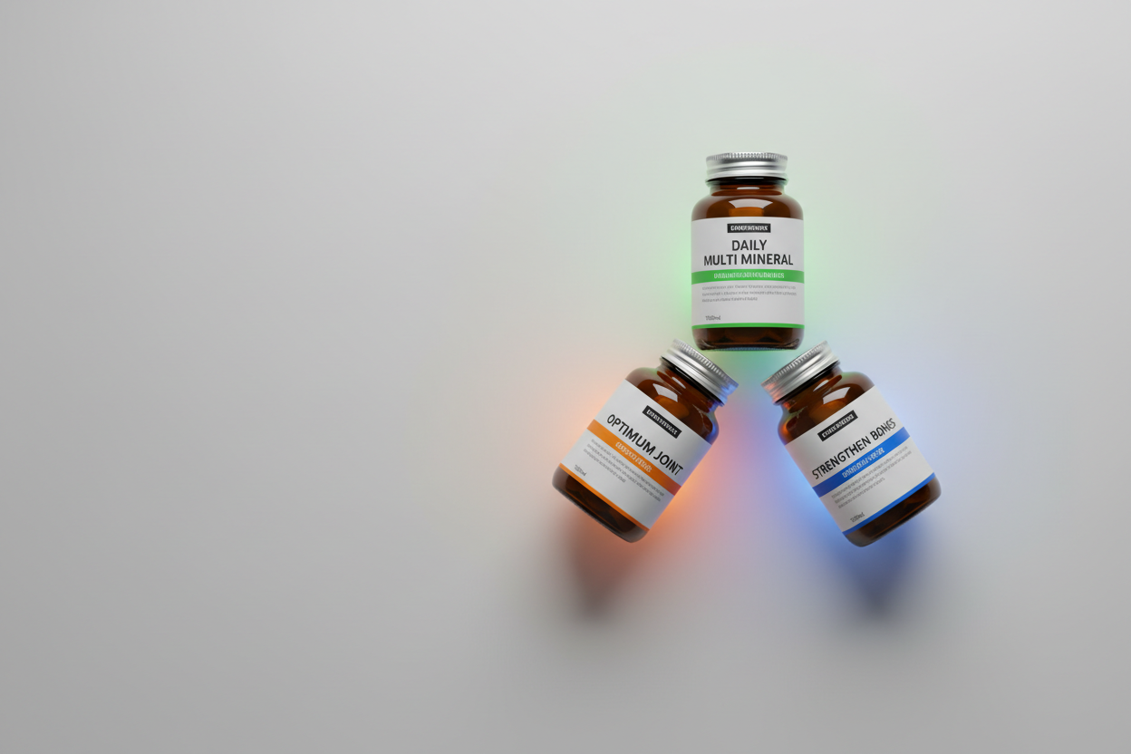 Docteat Complete Wellness Bundle premium brand editorial orange blue green glow