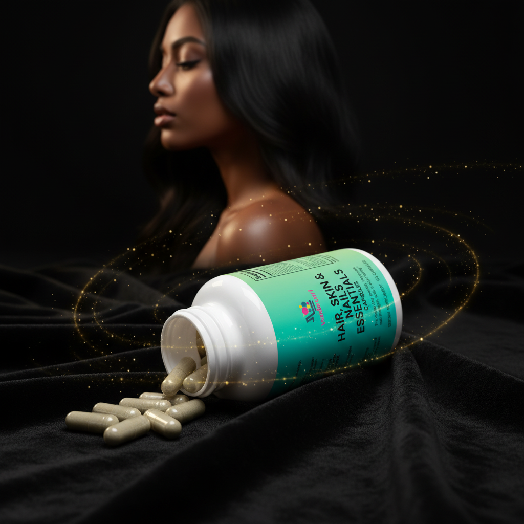 Hair Skin Nails dark velvet luxury beauty shot