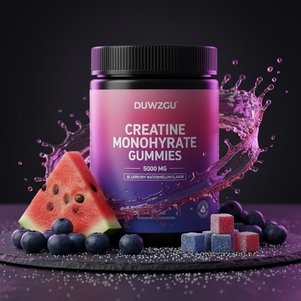 DUWZGU Creatine Gummies with blueberries watermelon and water splash