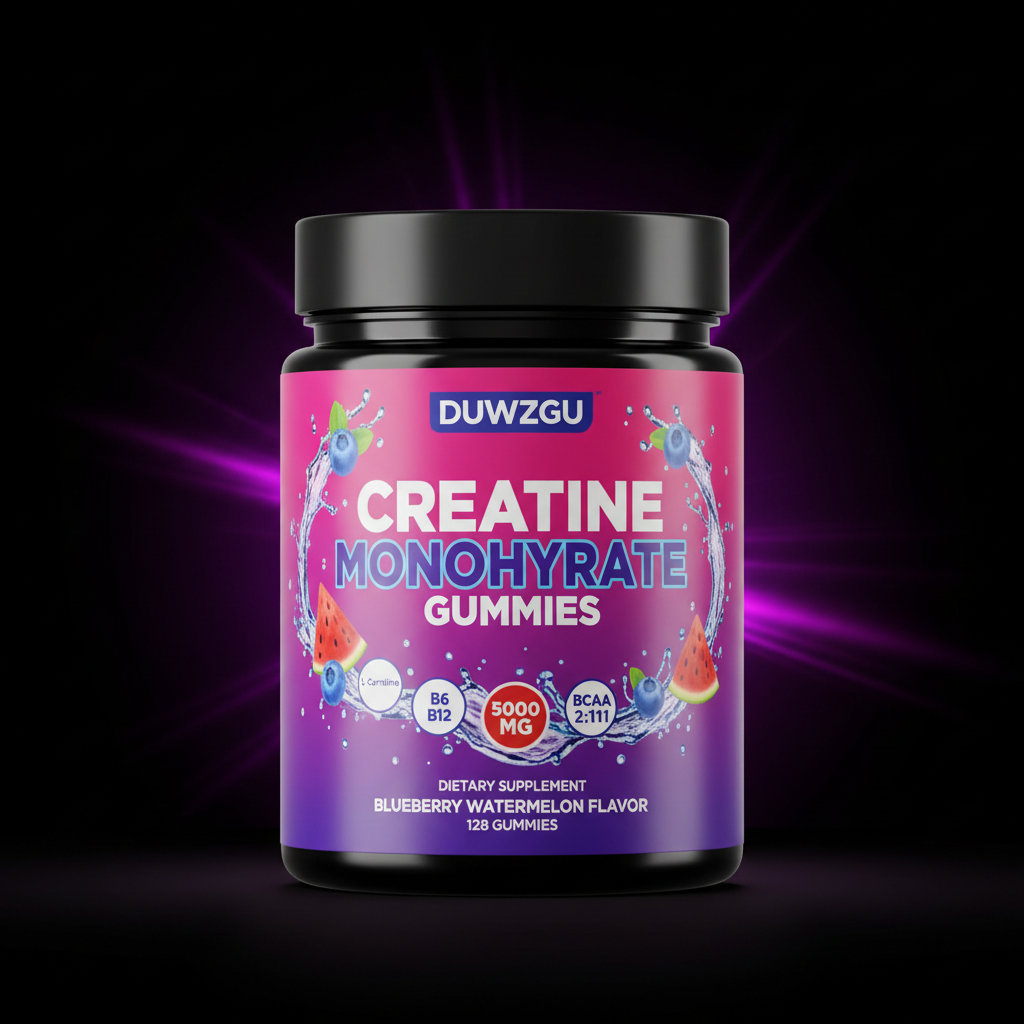 DUWZGU Creatine Monohydrate Gummies premium studio hero shot