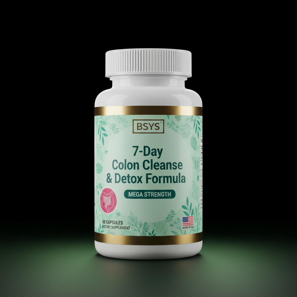 BSYS 7-Day Colon Cleanse Detox Formula premium studio product photo