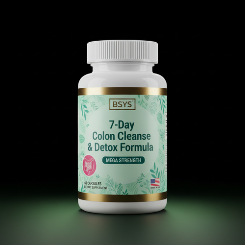 BSYS 7-Day Colon Cleanse Detox Formula premium studio product photo