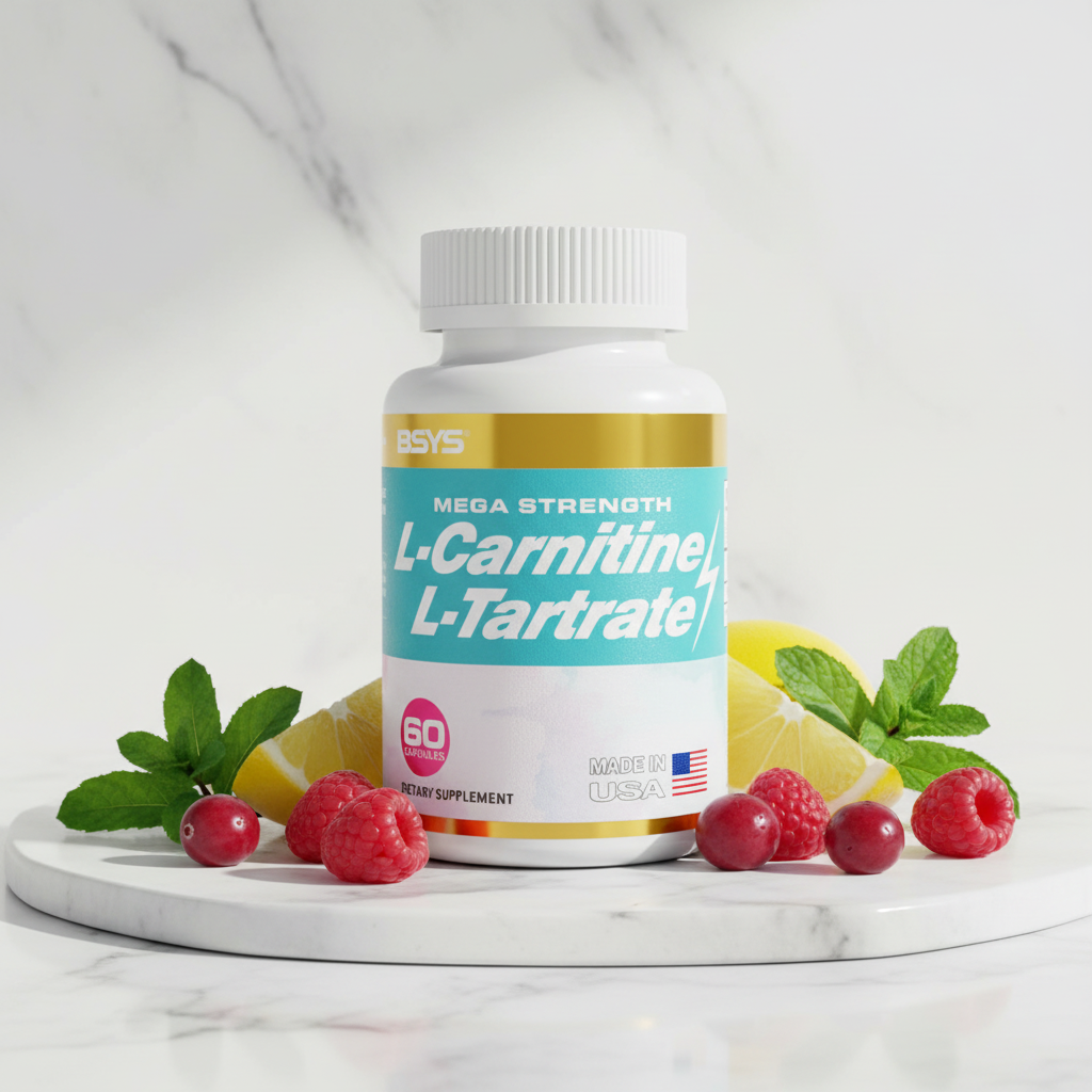 BSS Mega Strength L-Carnitine L-Tartrate | 60 Capsules | Dietary Supplement | Made in USA